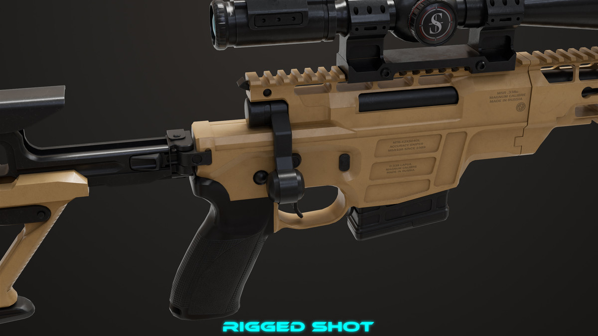 Sniper Rifle 04 Sandal URP HDRP Textures