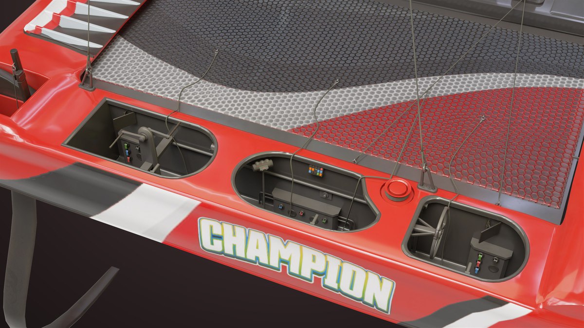 Yacht Hydrofoil Sailing Boat 02 Black URP HDRP Textures