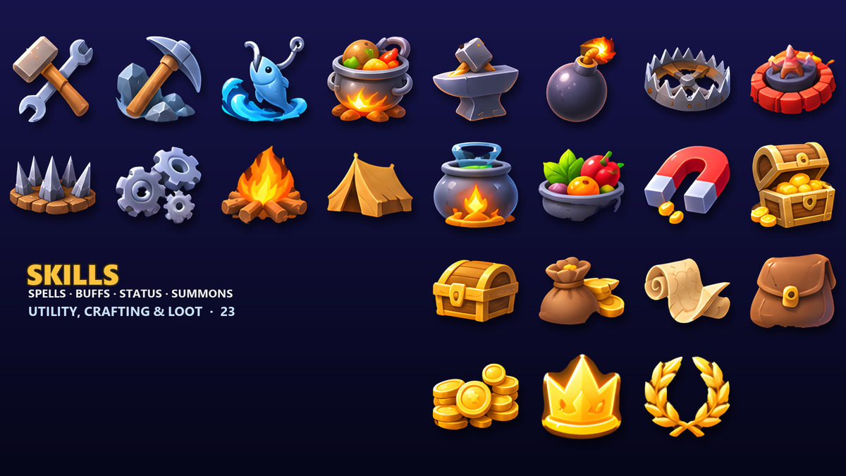 RPG Skill & Spell Icons - 215 Abilities