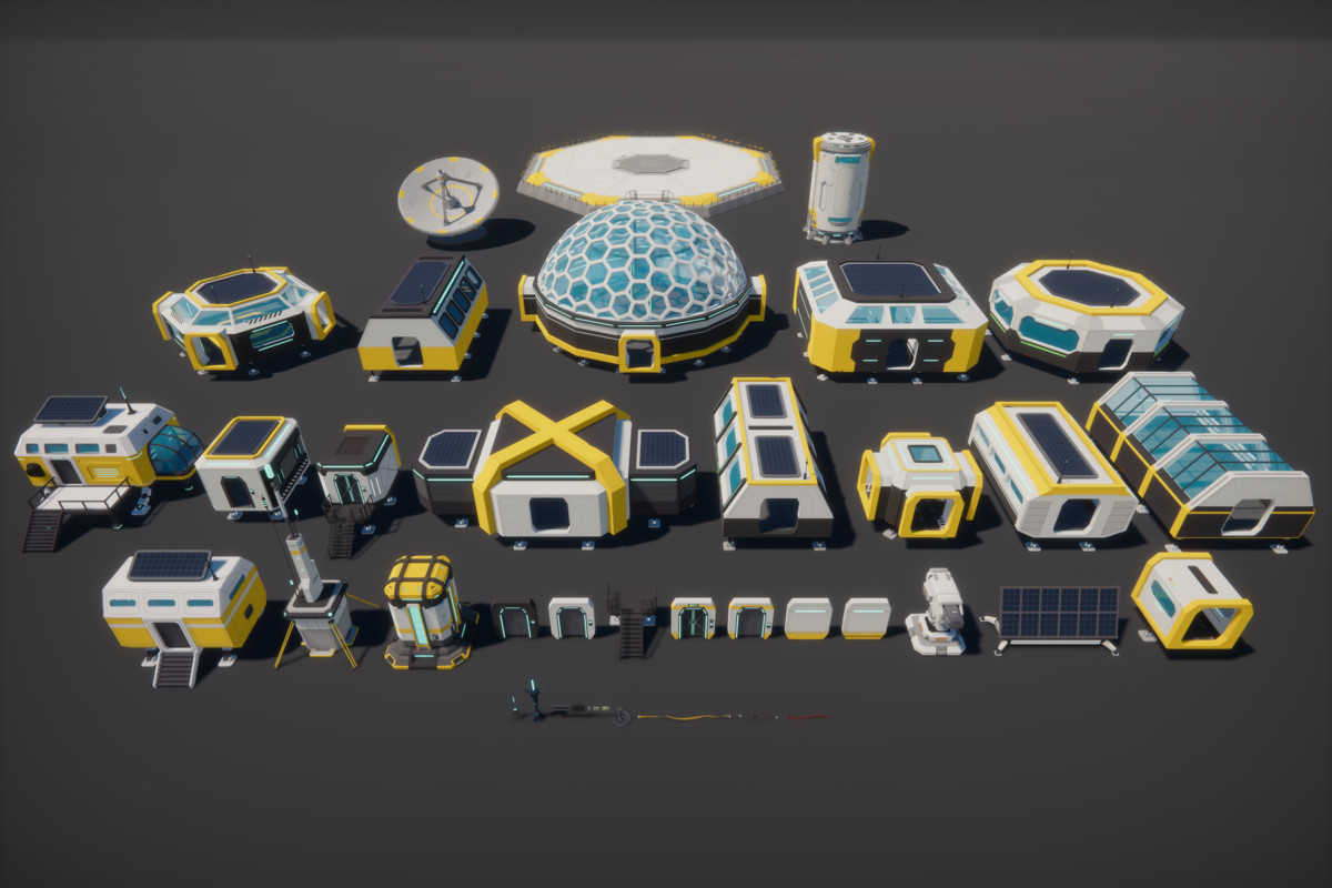 Low Poly Sci-Fi Planet Base - Space Station