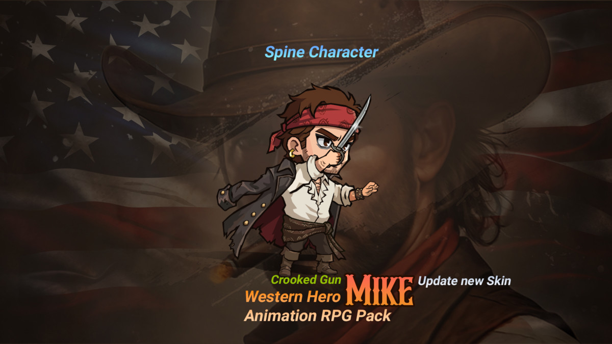 Cowboy_Crooked Gun_ Spine animation 2D Character