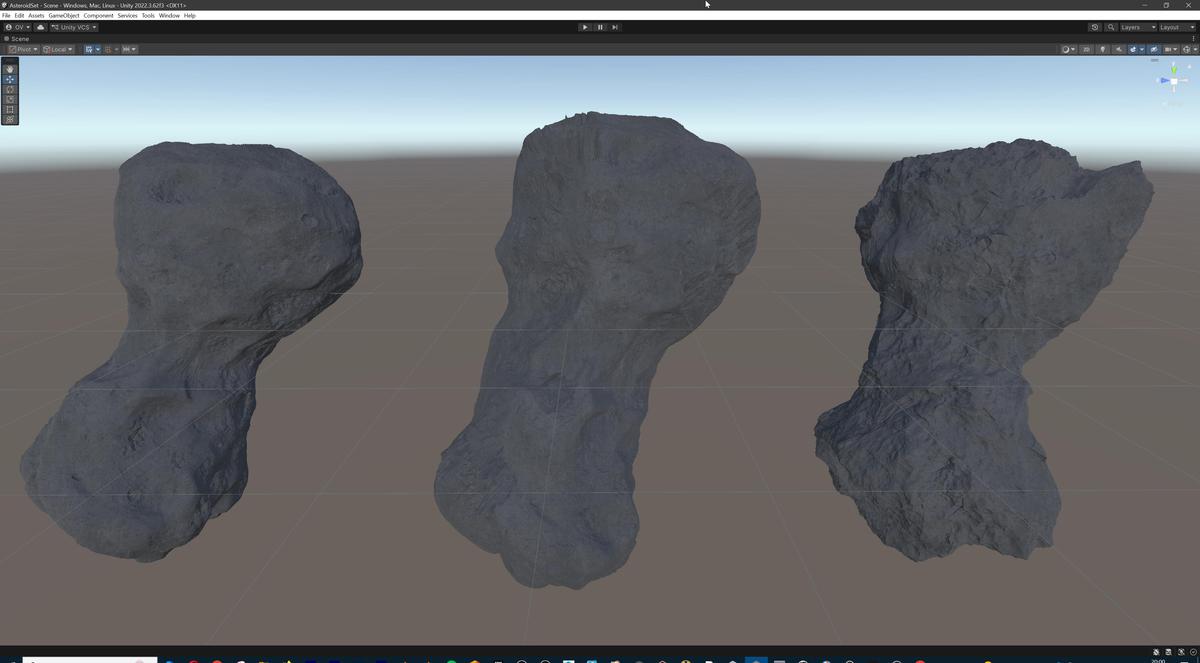Detailed Asteroids Set: 3 high-poly Assets