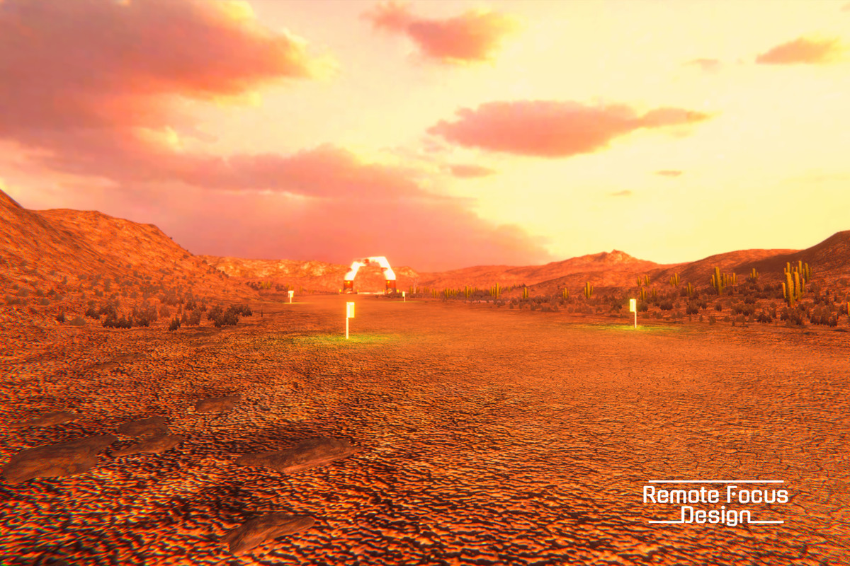 Drift race track Desert at sunset