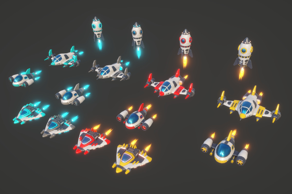 Stylized Spaceship Collection (4 Ships)