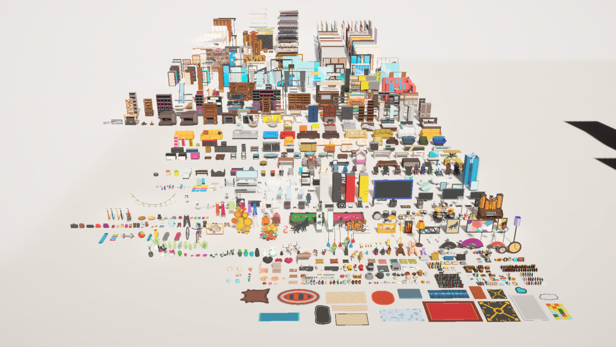 Low Poly 15 Rooms 1000+ objects Vol.1