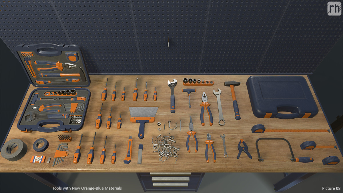 Workbench Hand Tools PBR Game-Ready Vol. 1