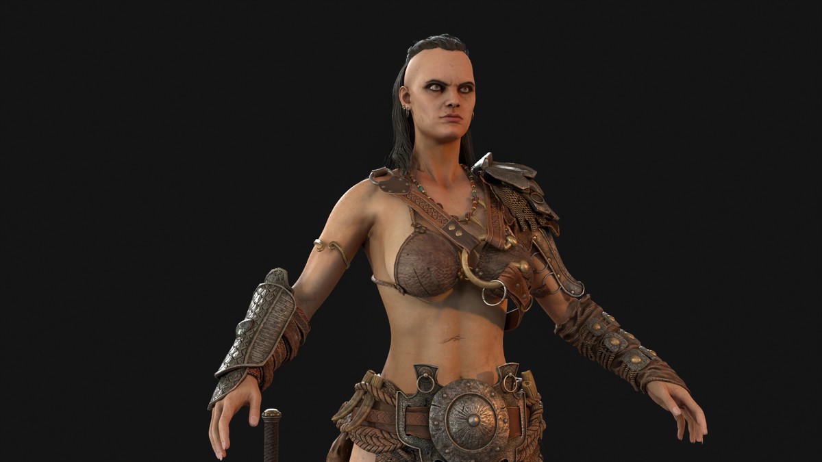 Barbarian Girl Game Ready