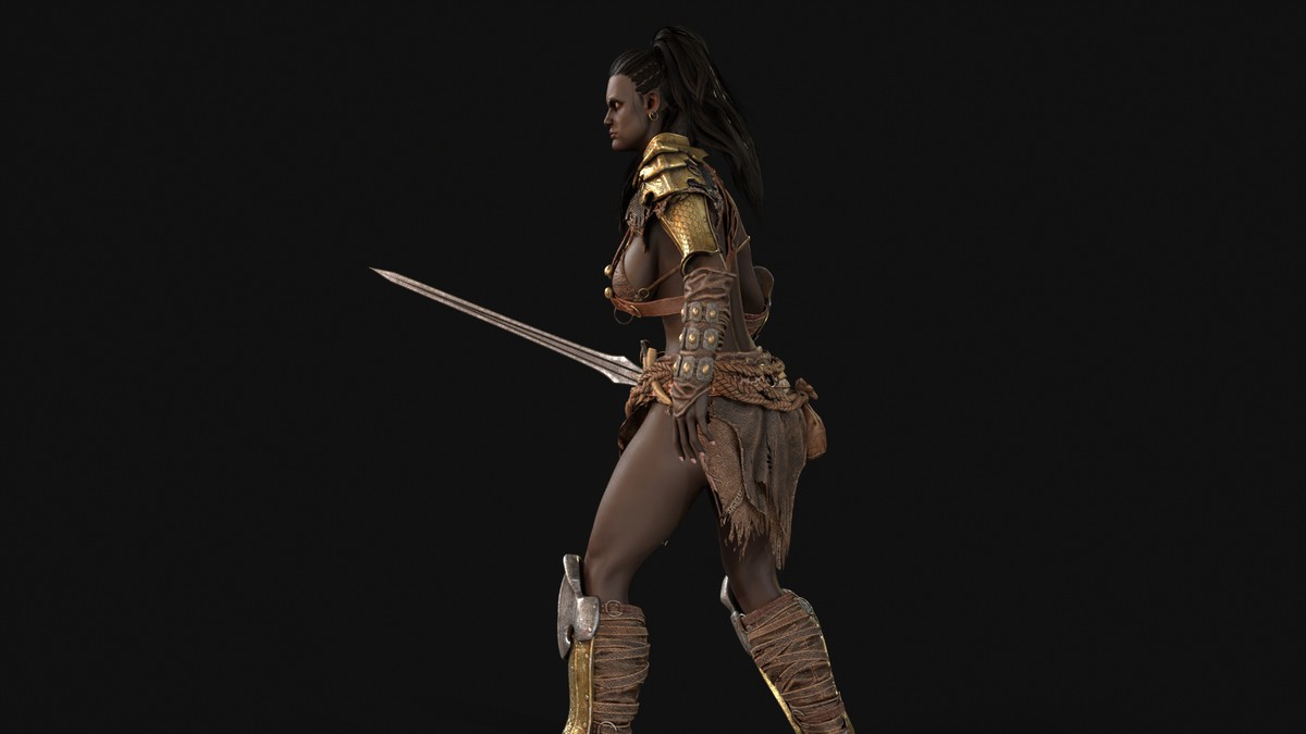 Barbarian Girl Game Ready