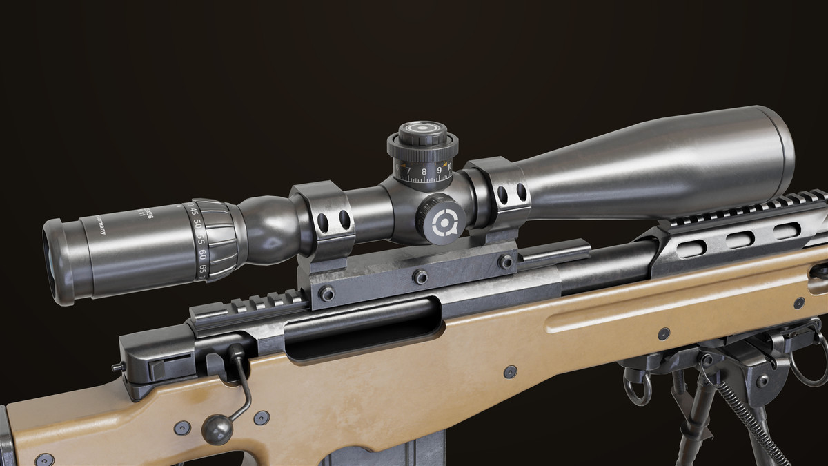 Sniper Rifle 03 Sandal URP HDRP Textures