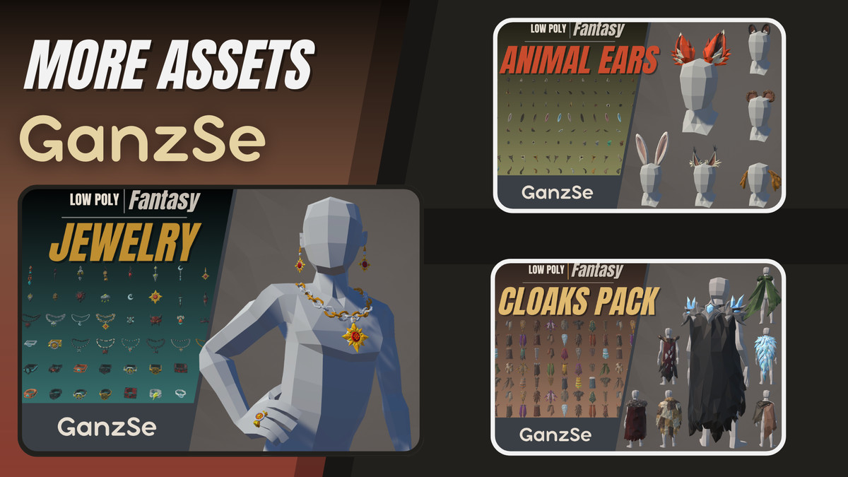 GanzSe Tails - Fantasy Low Poly Pack