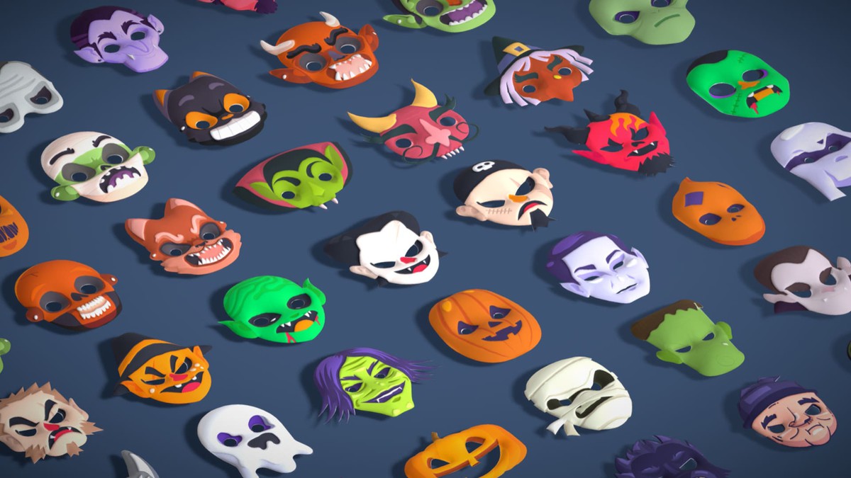 73 Halloween Masks Pack – Toon Horror Ghosts Evil Fantasy Collection