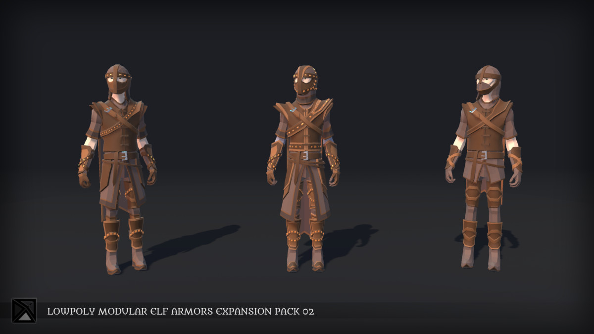 Lowpoly Elves Modular Armors Ex2 - MEDIEVAL FANTASY SERIES