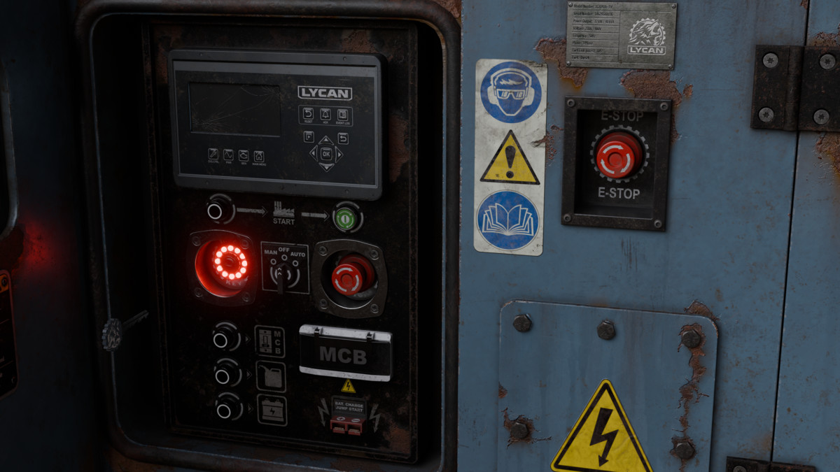 Diesel Generator (Interactive - Game ready)