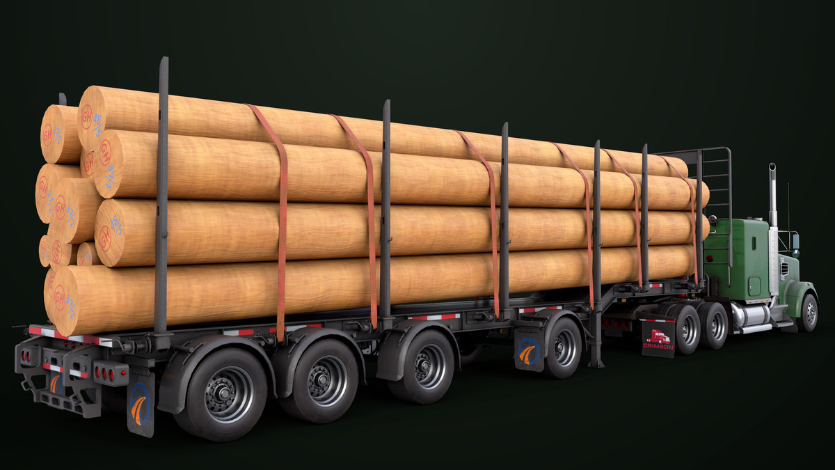 Truck 07 Log Trailer with All Loads Collection