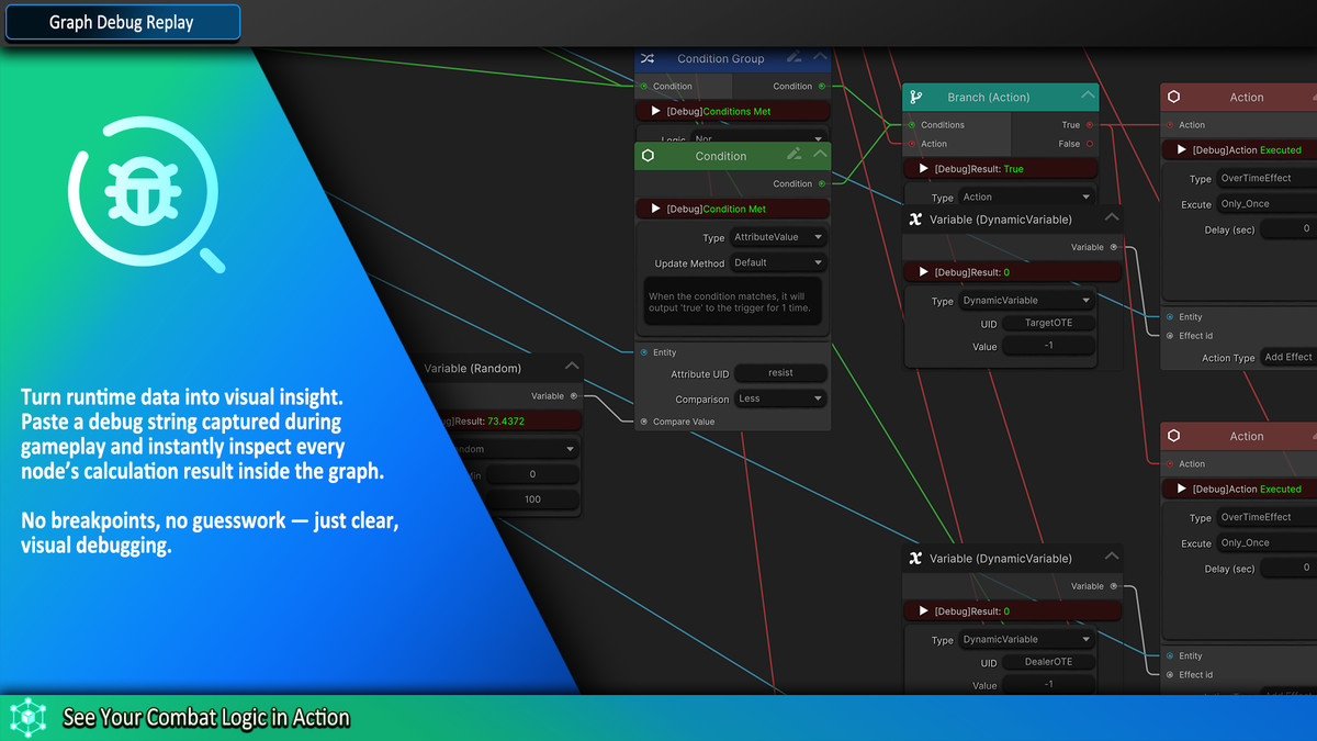 Master Combat Core – Visual Node Graph Framework