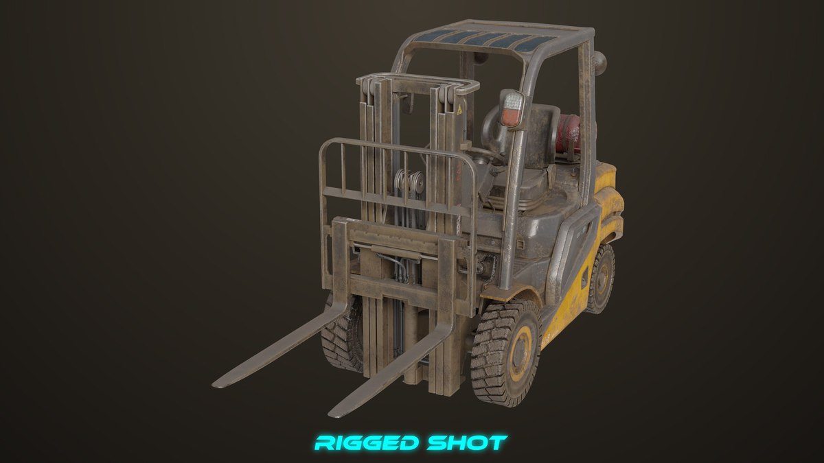 Forklift Truck 02 Old Dusty URP HDRP Textures