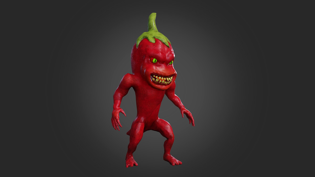 Pepper mutant low poly 3d model