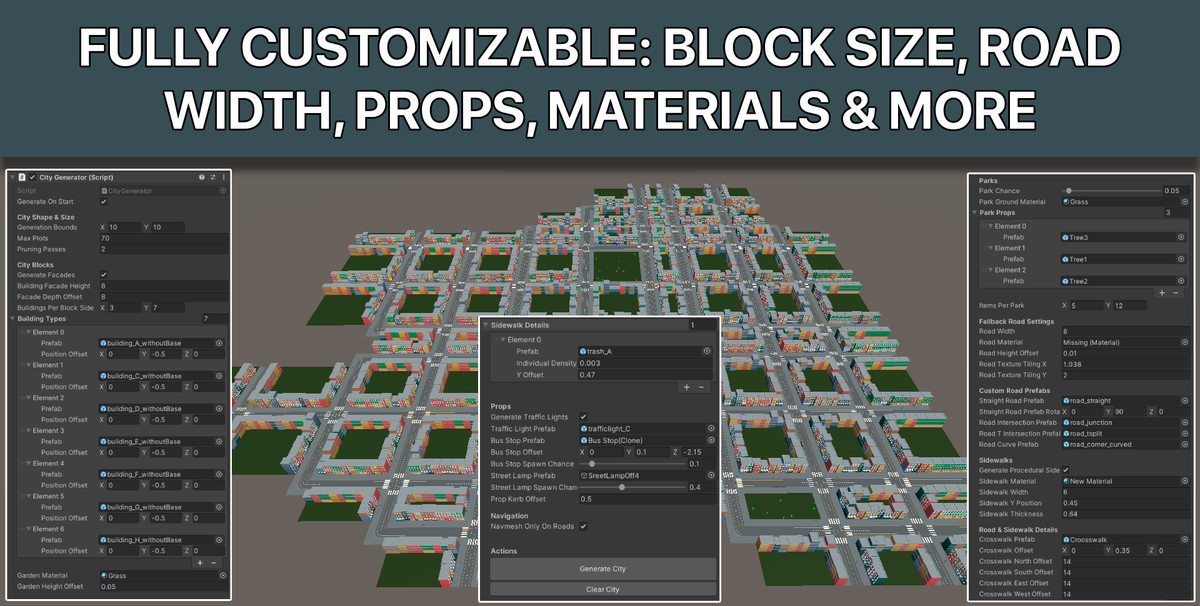 Procedural World-Level Generator Pro - Cities, Terrain, Maze, Dungeon Builder