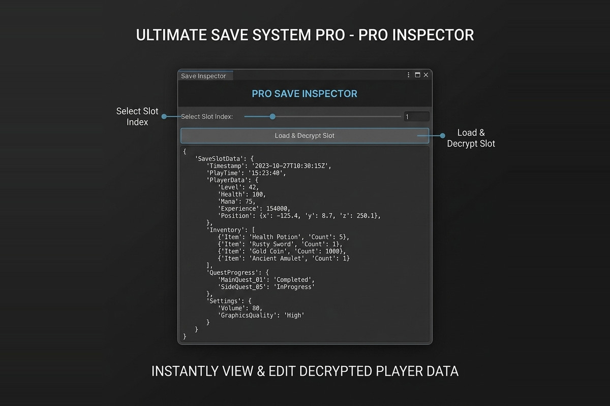Ultimate Save System Pro – Encrypted JSON, Save Slots, Async & Cloud Sync