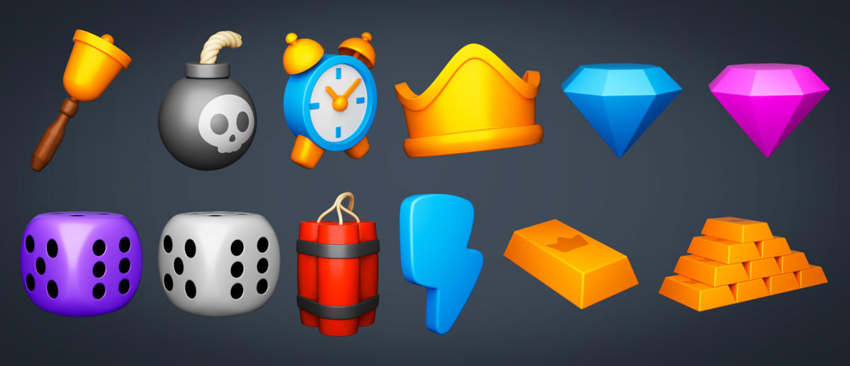 2D Toon Game Icons Pack