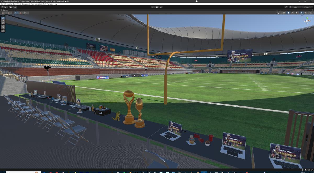 Modular American Football Stadium 3d Environment - Exterior, Interior, Props