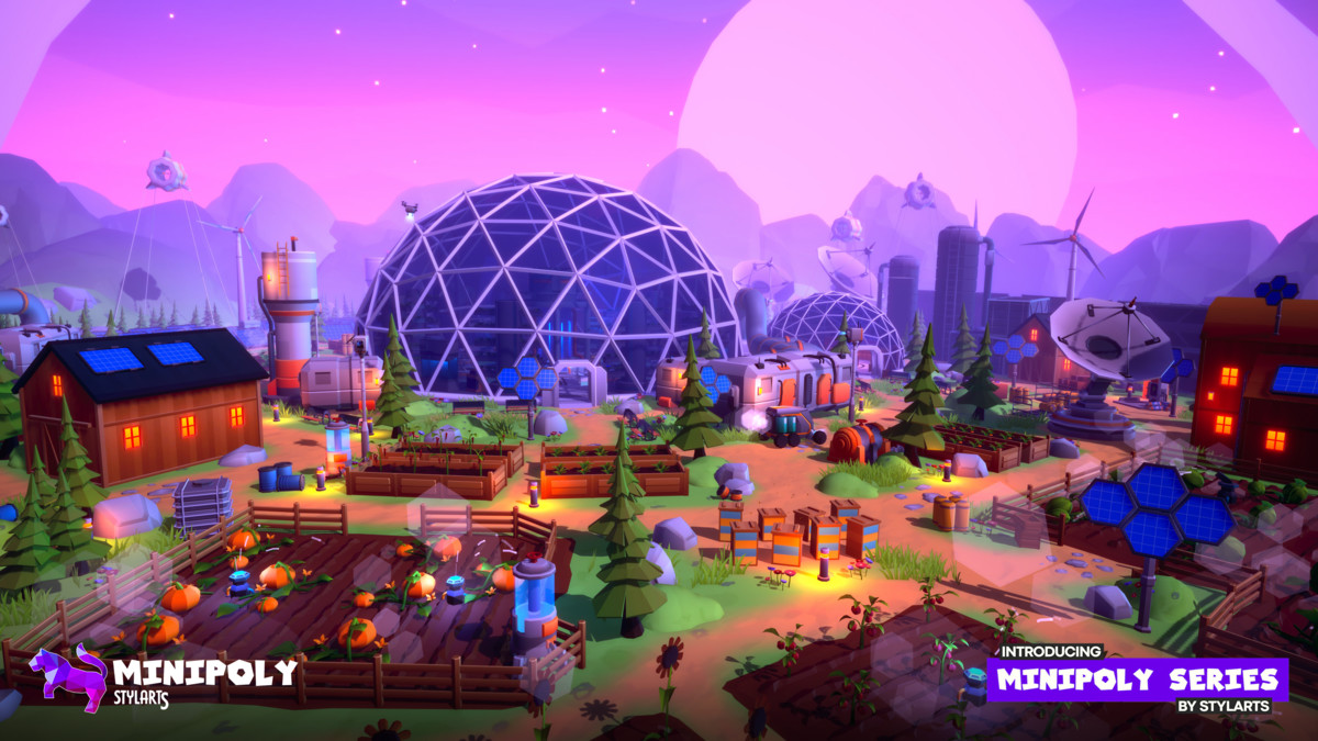 Minipoly Series - Eco-Future Farm Village ( Stylized Lowpoly Environment )