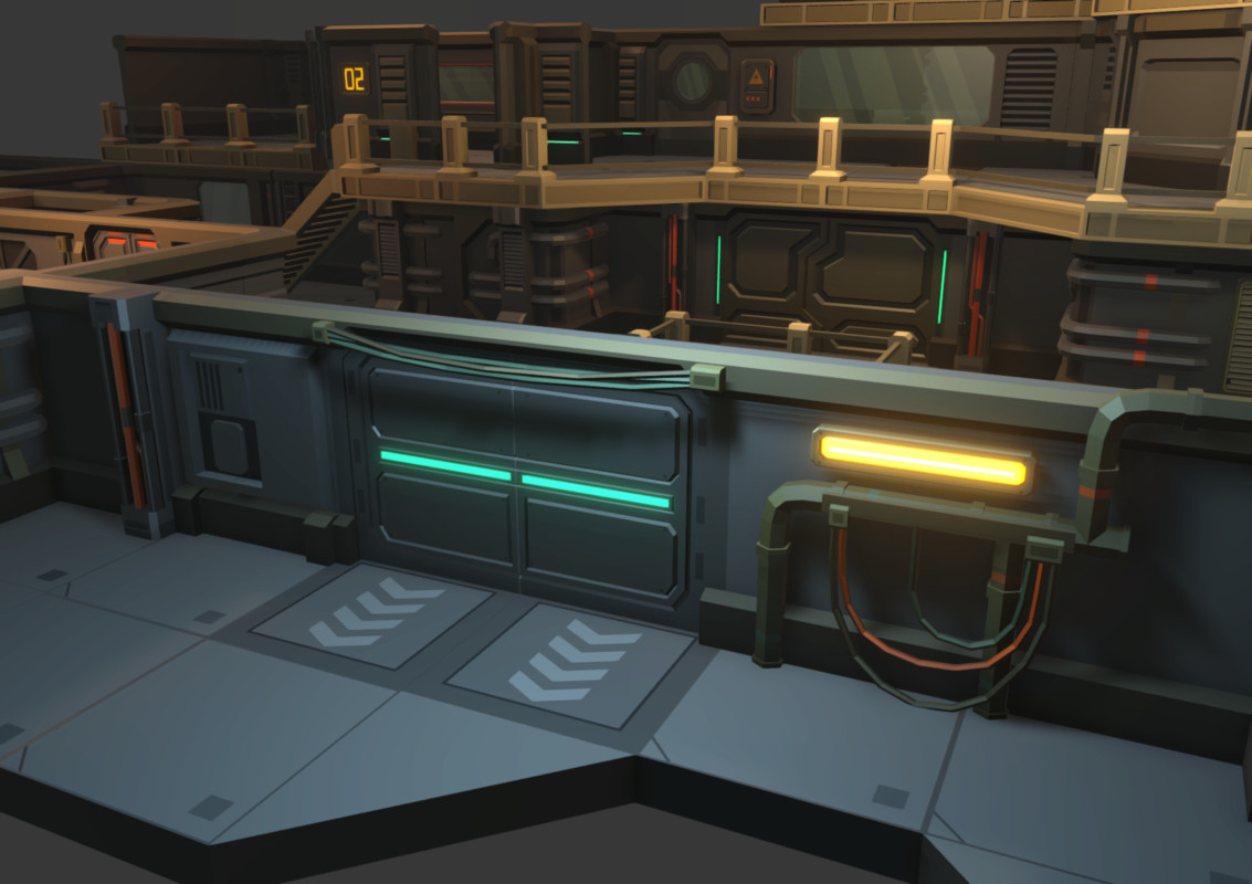 Low Poly Sci-Fi Modular Base / Cosmic Retro