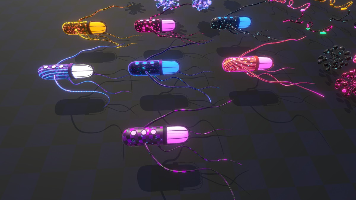 Neon Cyber Viruses