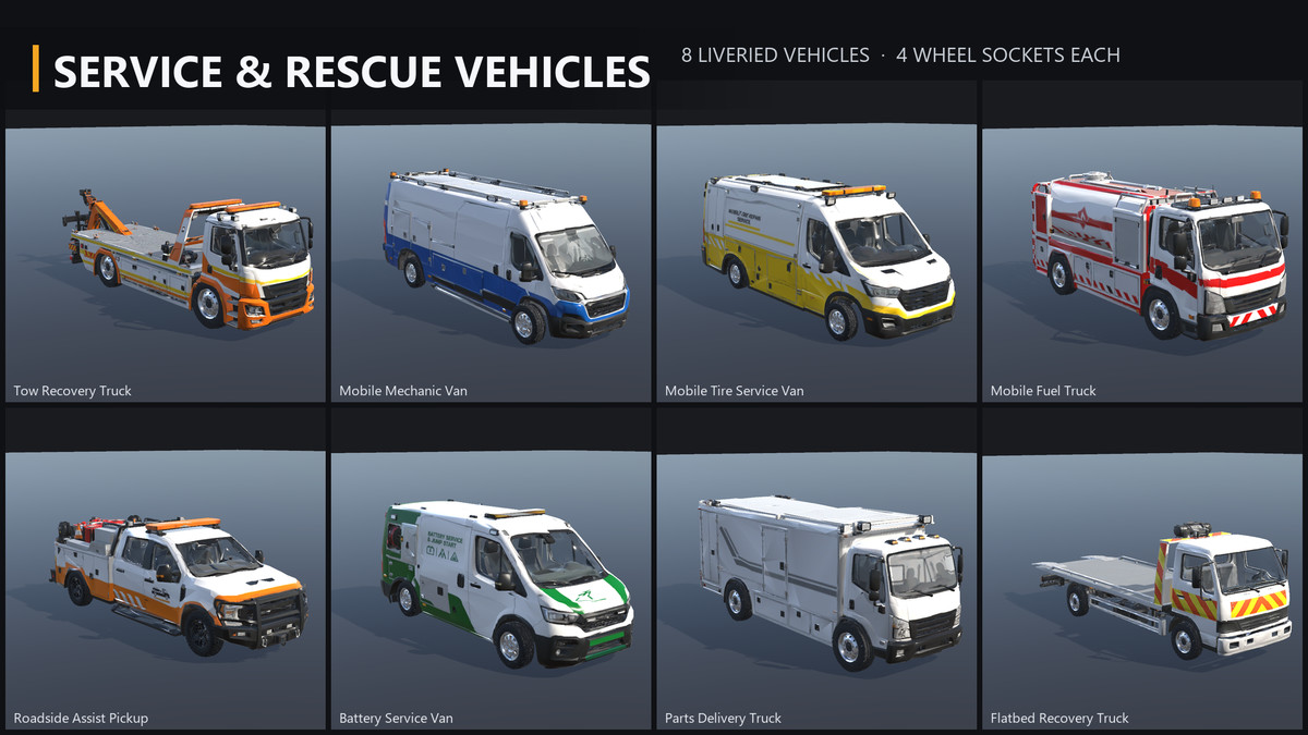 Highway Service & Rescue — Service Station, Vehicles & Staff