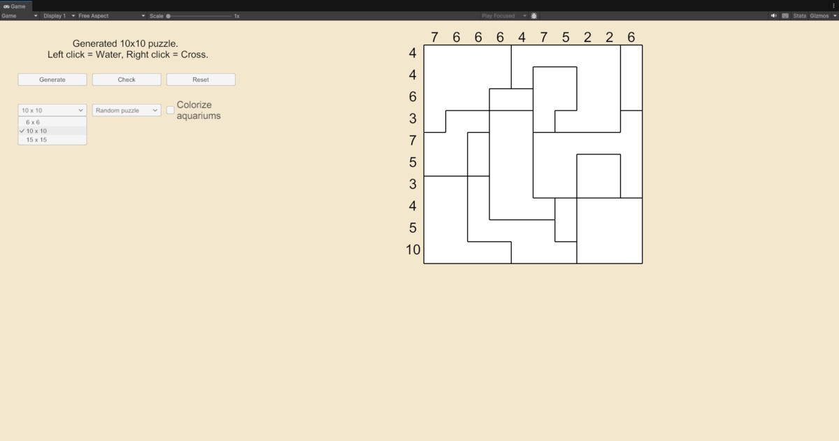 Aquarium Puzzle Engine
