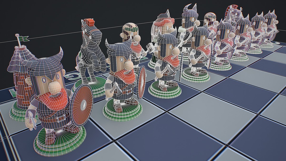Chess game ready 3d model