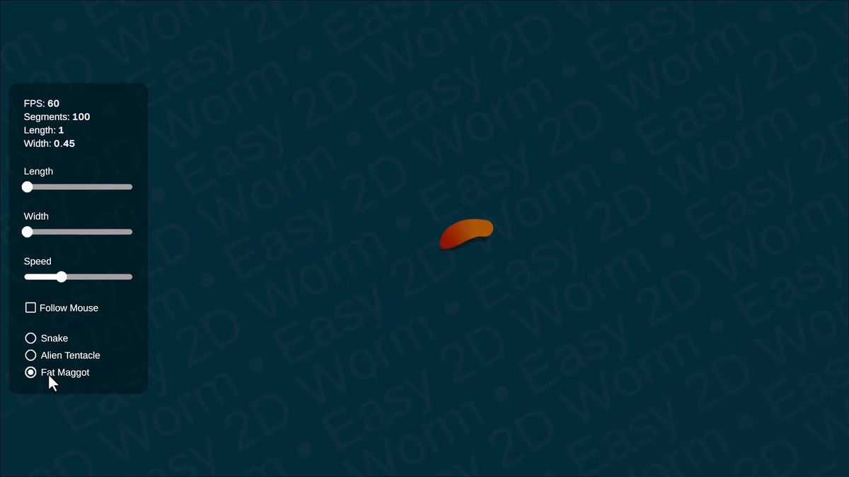 Easy 2D Worm - Procedural Snakes, Tentacles & Physics