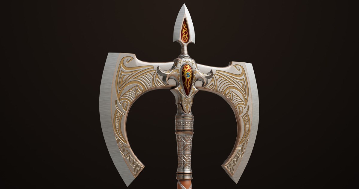 3 Medieval Battle Axes URP HDRP Textures