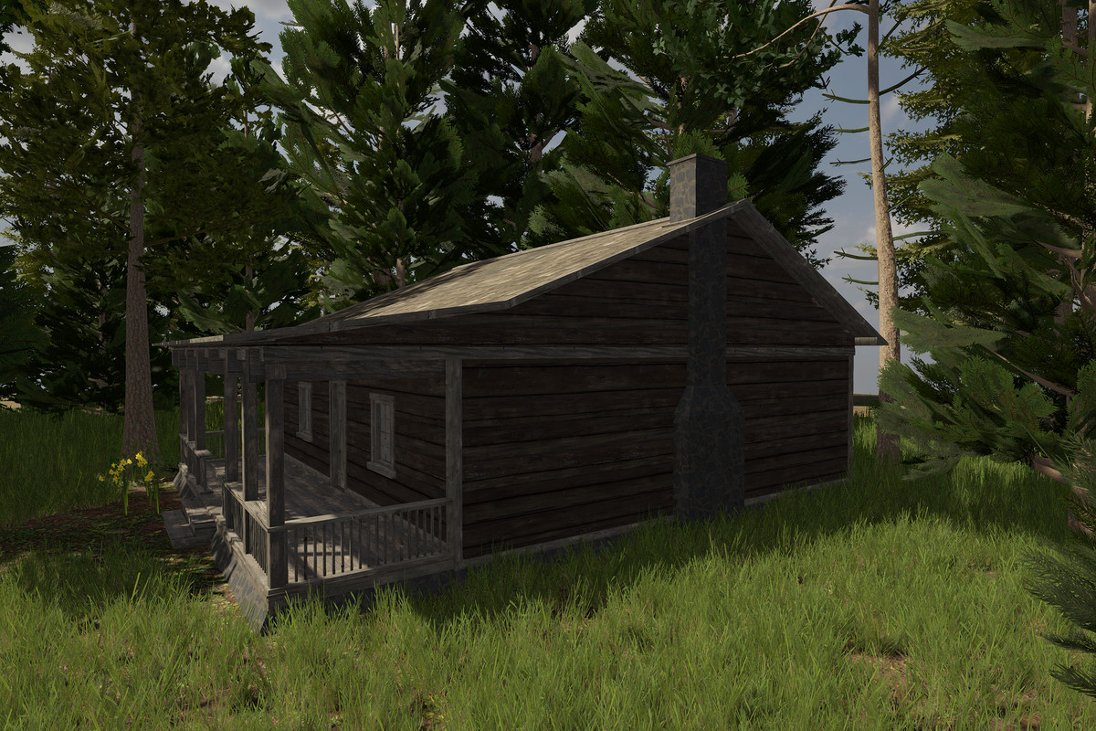 Wooden Log Hunting Cabin