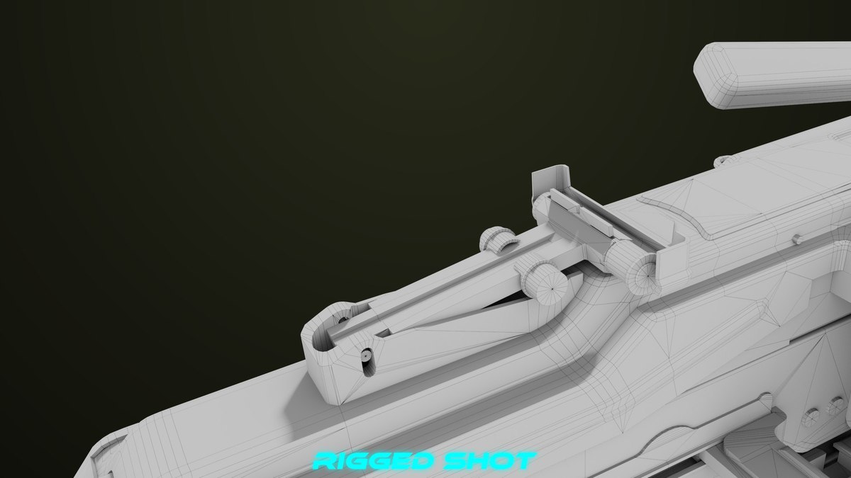 Machine Gun 11 Wood handle URP HDRP Textures