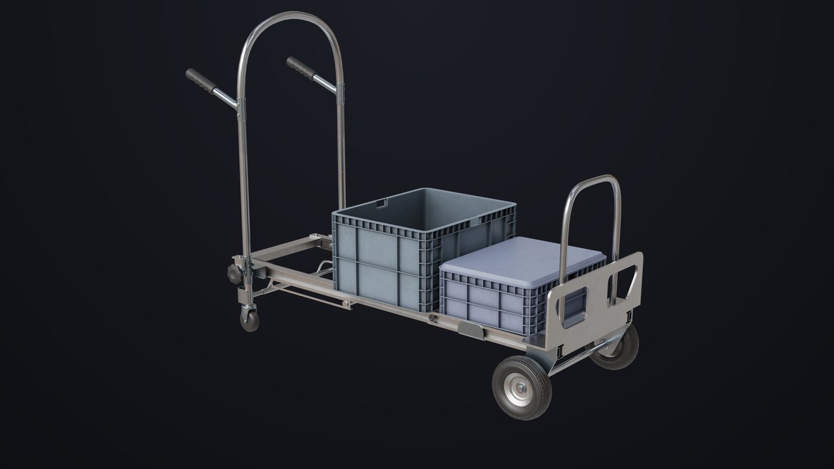 Convertible Hand Truck Steel URP HDRP Textures