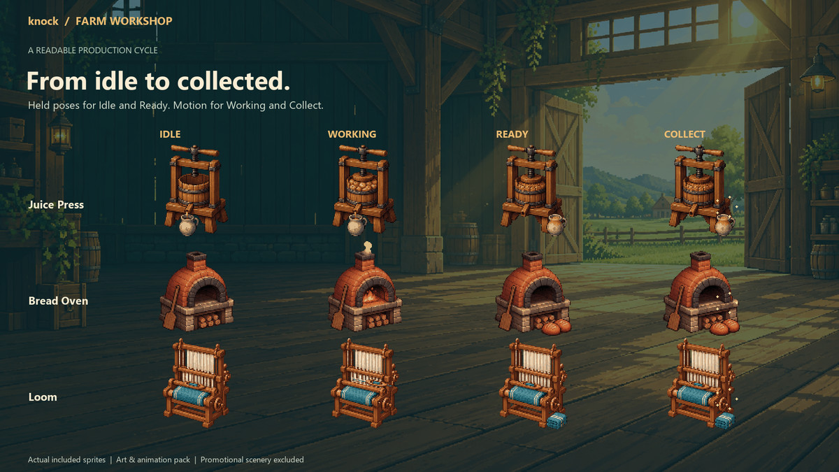 Pixel Farm Workshop - Animated Production Stations v.1