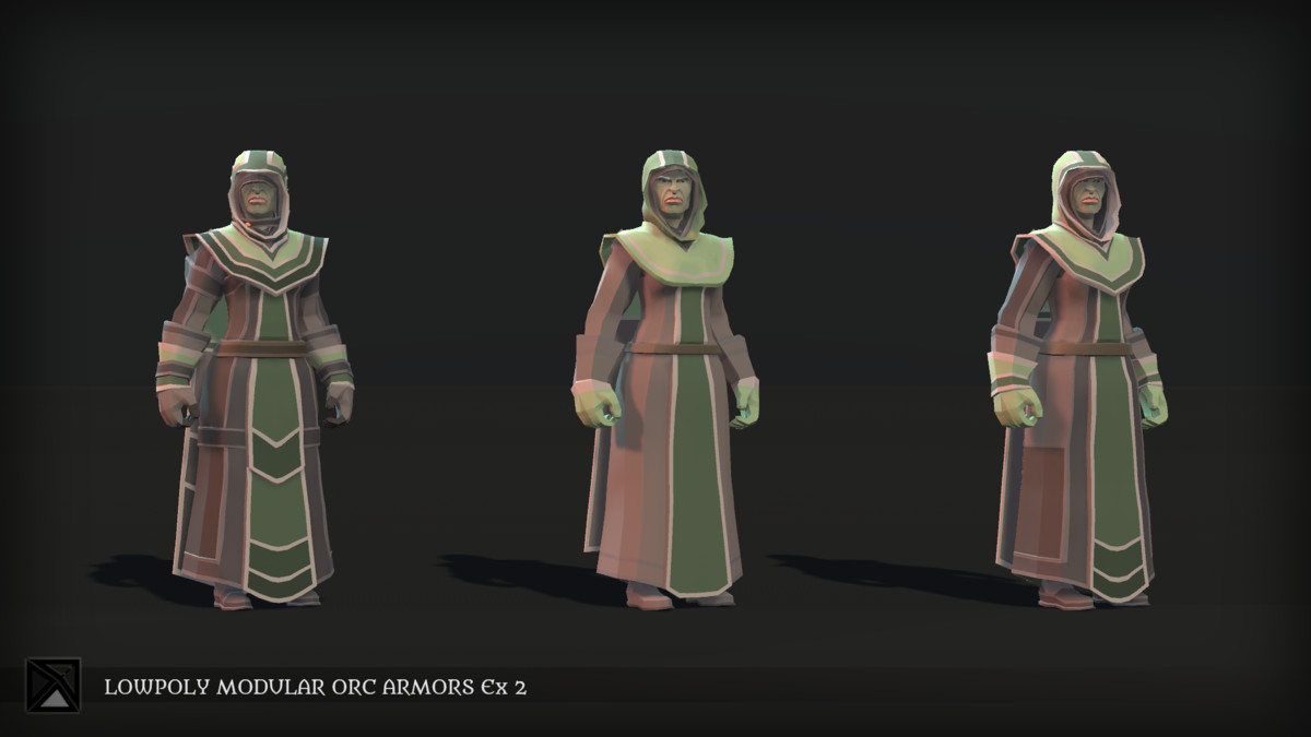 Low Poly Orcs Modular Armors Ex2 - LOWPOLY MEDIEVAL FANTASY SERIES