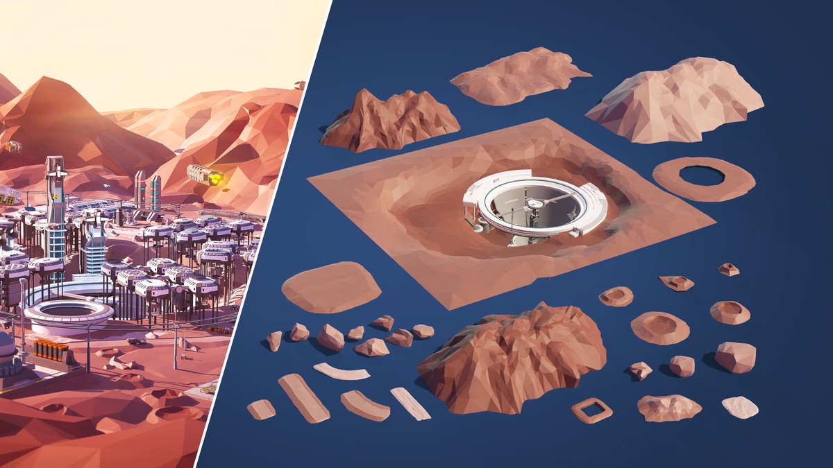 Mars Spaceport - Low Poly 3D Models Pack