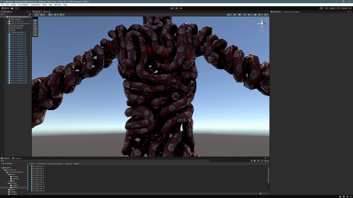 Bio Lines: Gut Woman, a Humanoid Character for horror games