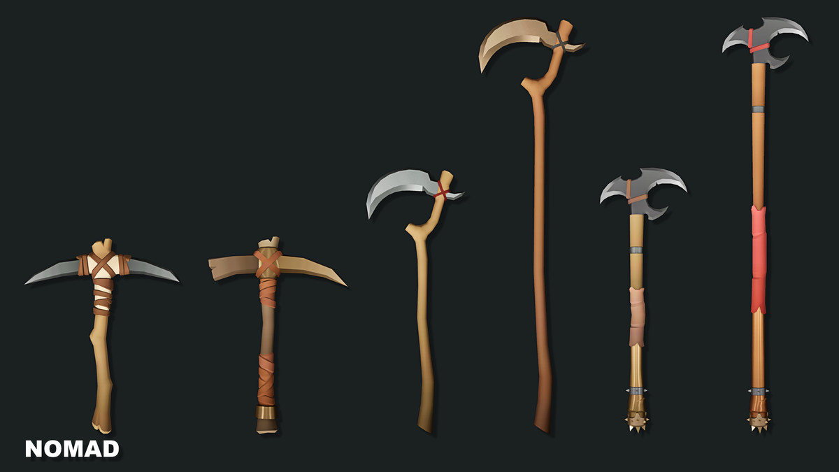 Stylized Desert Fantasy Weapons - Low Poly Asset Pack