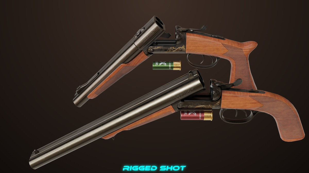 Small Medium Shotgun Black Single Mat URP HDRP Textures