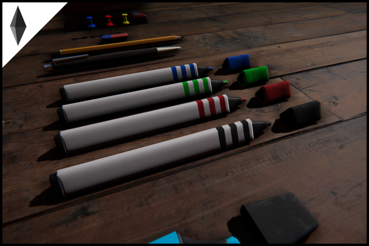 PBR Office Stationary Game-ready