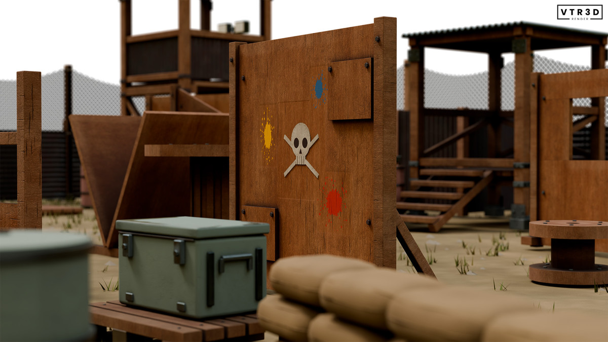 Paintball Field Modular Pack - 74 Textured Environment Assets