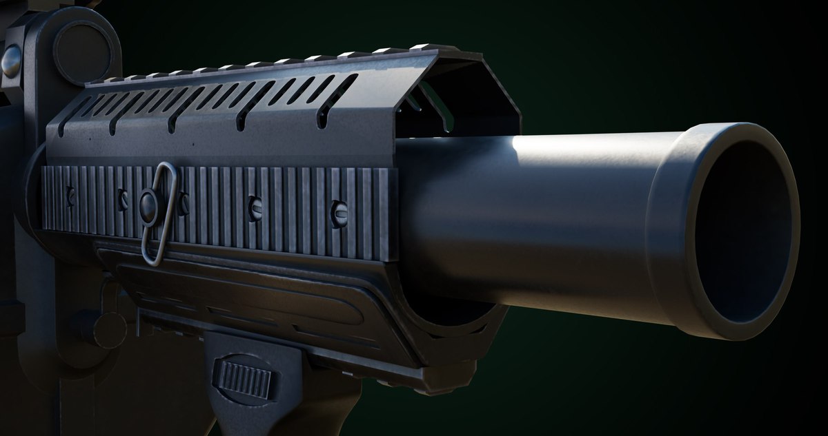 Grenade Launcher 01 Black URP HDRP Textures