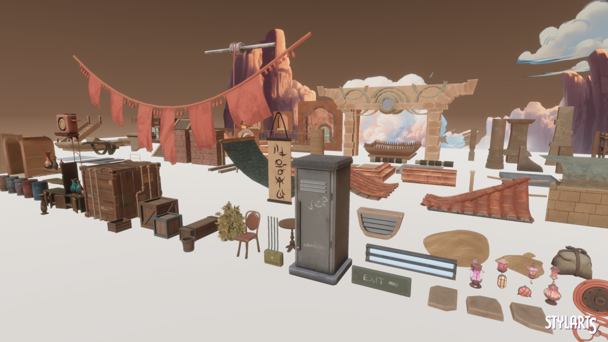Stylized Asian Temple