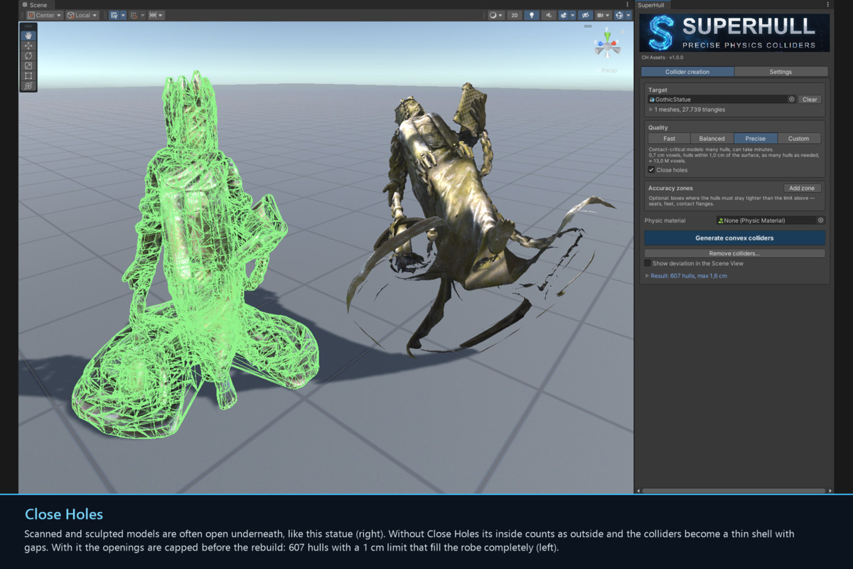 SuperHull: Precise Concave Physics Colliders