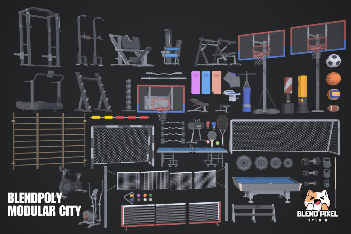 BlendPoly Modular City - Low Poly Assets