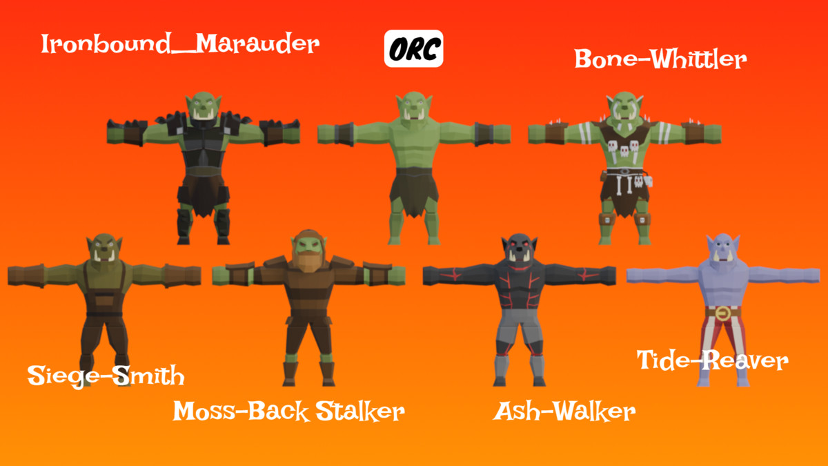 LOWPO: Orc – Low Poly Fantasy Character Pack