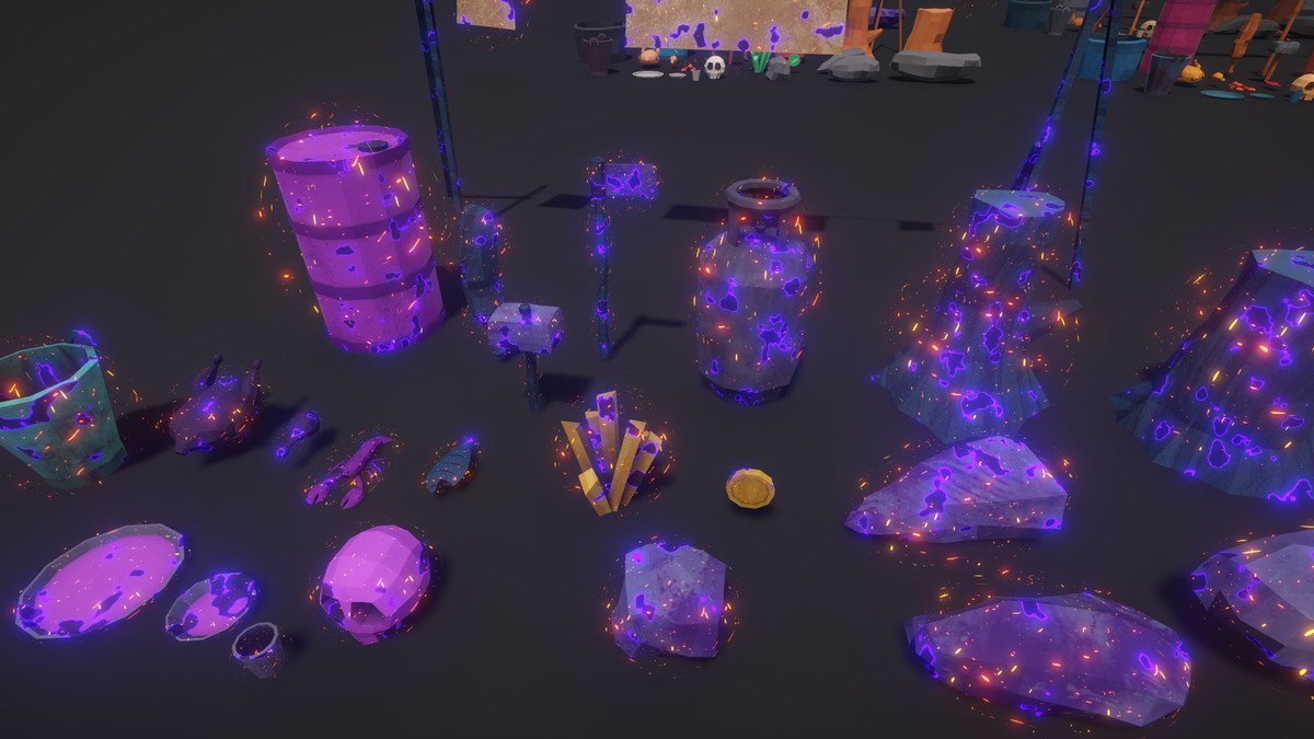 Magical Polygon Props(with Burn & Reveal FX)